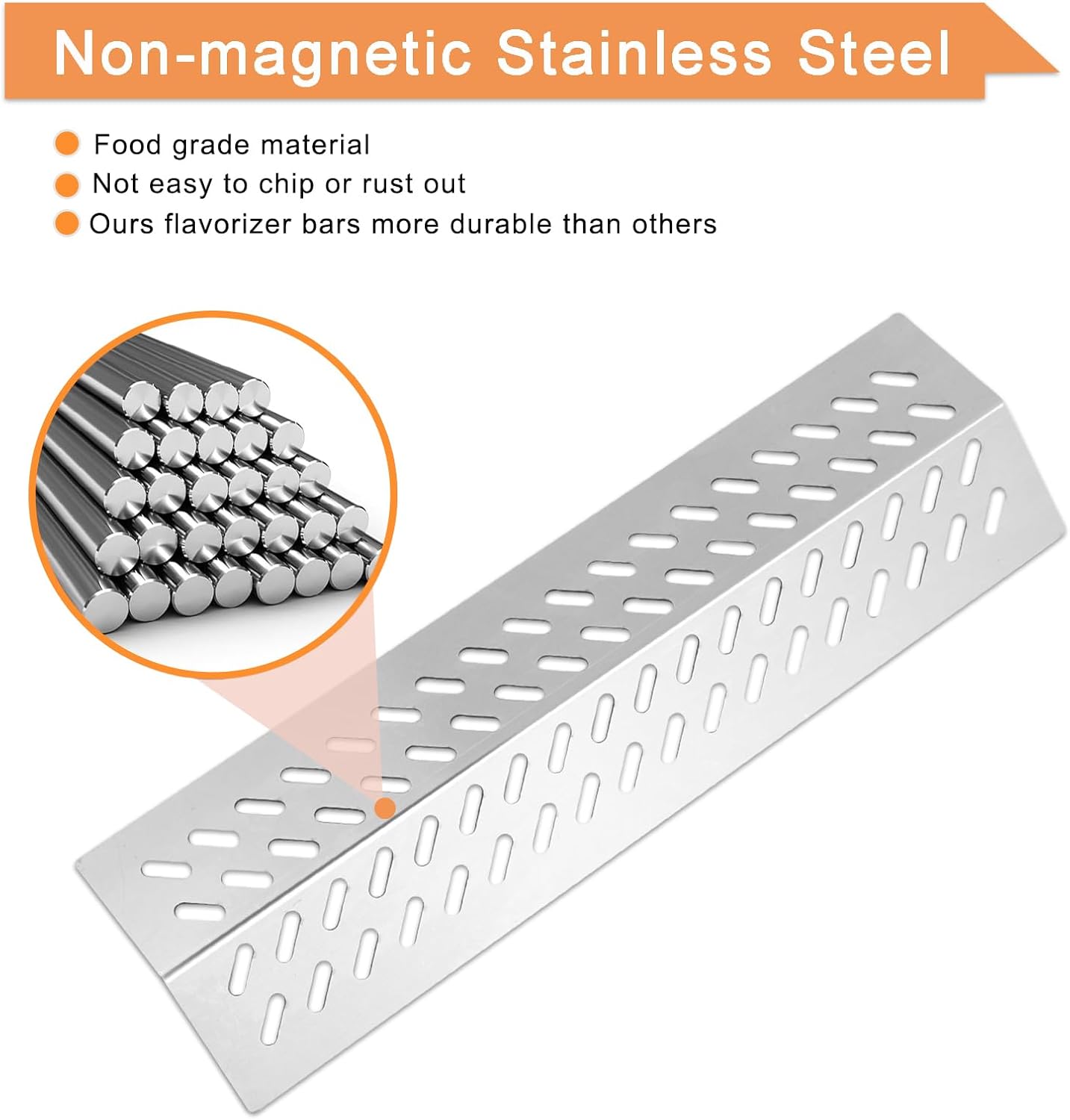 Stainless Steel Flame Tamers, 4 PC Grill Heat Plate Gas Replacement for Bull BBQ Grills, Fit for Angus, Brahma, 7-Burner, 4-Burner, 5-Burner Grill Models, Grill Parts Replace for 16631, 16521