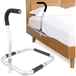 Vive Bed Rail Cane - Stand Assist Bar - Adjustable Height Bedside Safety Handrail - Mobility Aid Guard Device for Elderly Adult - Bed Pull Up Assist - Bedrail Grab Bar for Seniors and Surgery Recovery