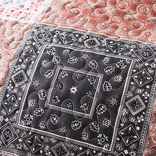 Honeilife King Quilt Bedding Set - 3 Pieces Vintage Quilt Sets Microfiber Bedspreads Floral Coverlets Retro Bed Cover All Season Quilts #TOP5