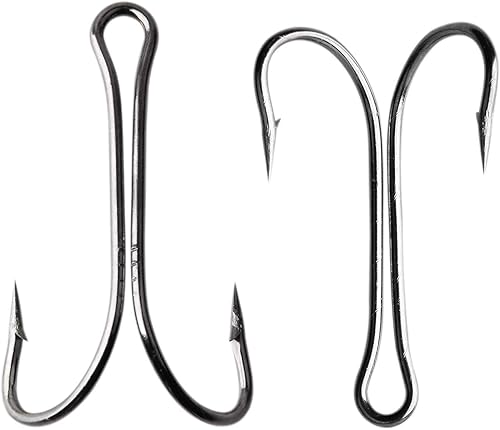 Miniatura 1 de Ganchos dobles  35 ganchos clásicos de rana, 3 ganchos fuertes y afilados de acero de alto carbono, ganchos pequeños para atar moscas para agua