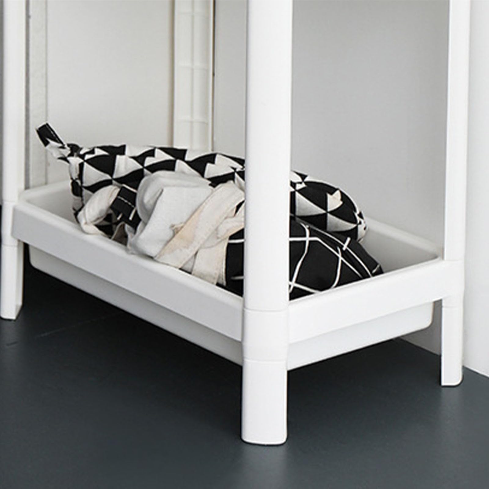 Estantería de suelo de baño de 2 niveles, estante de suelo con agujero de drenaje, multifuncional, estable, poco espacio, estante de pie para cuarto de baño, cocina