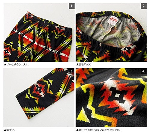 Healthknit ネイティブ柄VIレギンス ブラック M