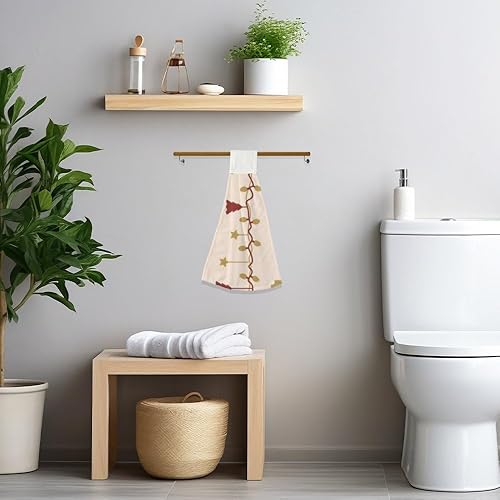 Miniatura 6 de Retro Christmas Ornaments Kitchen Hand Towels 2 Pieces Kitchen Decor Hanging Towels with Hanging Loop Soft Absorbent Microfiber Dishcloth Towel with