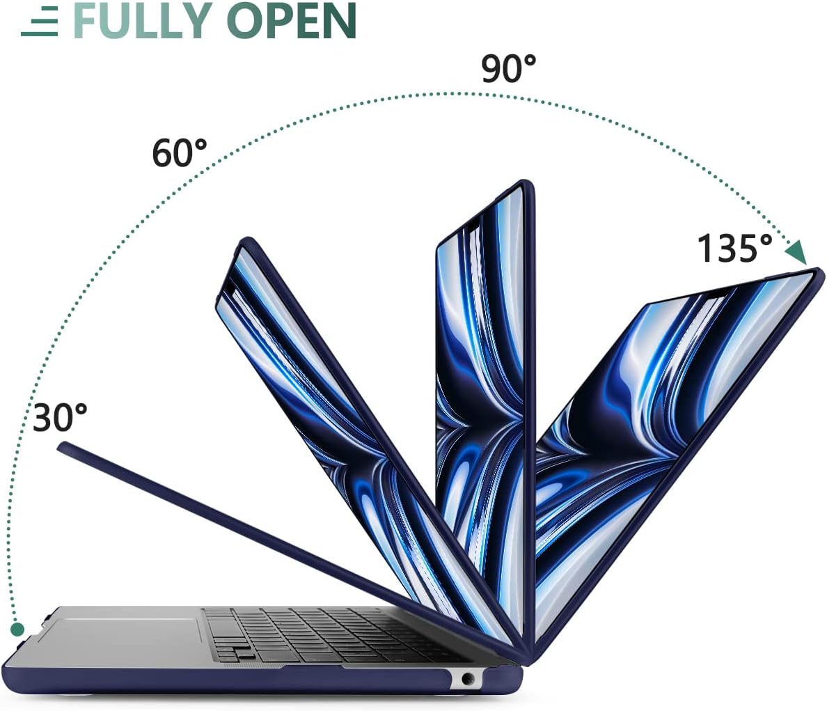 DONGKE Compatible with MacBook Air 13.6 inch Case M4 M3 M2 2025 2024 2023 2022 A3240 A3113 A2681, Plastic Hard Shell & Keyboard Cover for MacBook Air M4 13 inch Case, Matte Navy Blue - Image 8