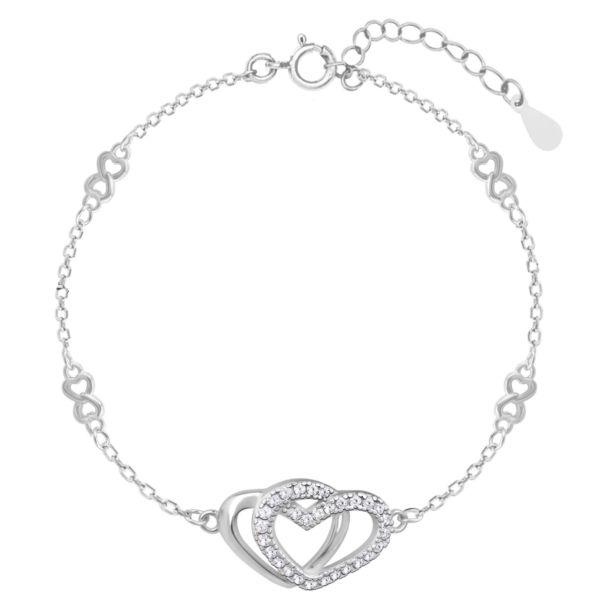925 Silver Locked in Love Infinity & Intertwined Hearts Bracelet, Adjustable | Gifts for Women and Girls | With Certificate of Authenticity and 925 Stamp | 6 Months Warranty*-image-20