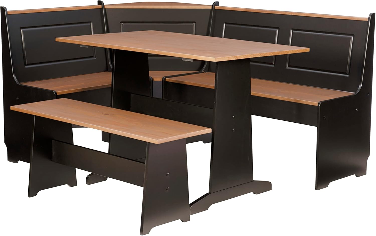 Linon Black and Pecan Breakfast Dining Set Ardmore Nook