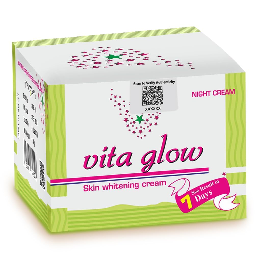 Vita Glow Skin Whitening Night Cream – Radiant Glow & Even Tone Formula – Brightening Face Cream for Men & Women – 30g