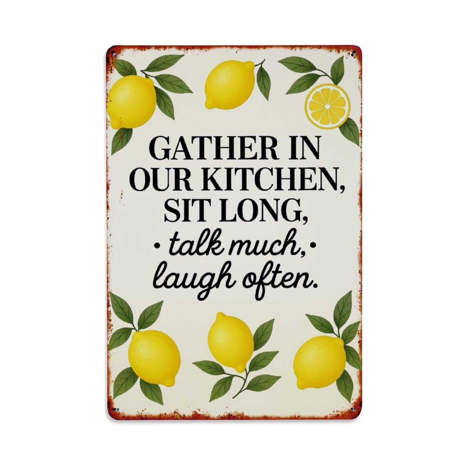 Jdfenggu Vintage Lemon Kitchen Quote Art Print Retro Metal Tin Sign, Decor Art Poster For Bar, Home, Man Cave, Kitchen, Laundry Room Gift 8X12inch
