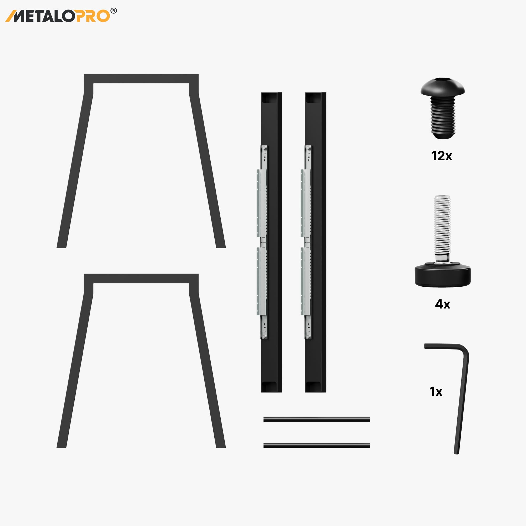 Estructura de Mesa Extensible, 140 x 70 x 72 cm, Estable y Resistente, Negro, Mesa de Comedor y Cocina, Patas de Mesa, Patines, Mesa de Salón