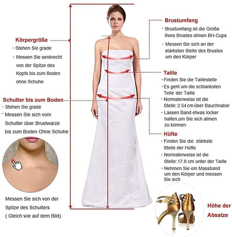 JAEDEN Brautkleider Damen Spaghettiträger Boho Hochzeitskleider A-Linie Spitze Standesamtkleid – Bild 8