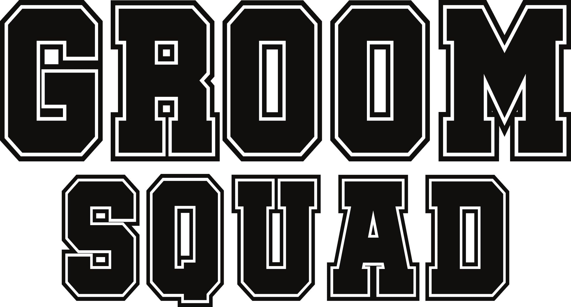 Groom Squad Stag Wedding Vinyl Decal Sticker For Car/Window/Wall/Laptop (Black Matt)