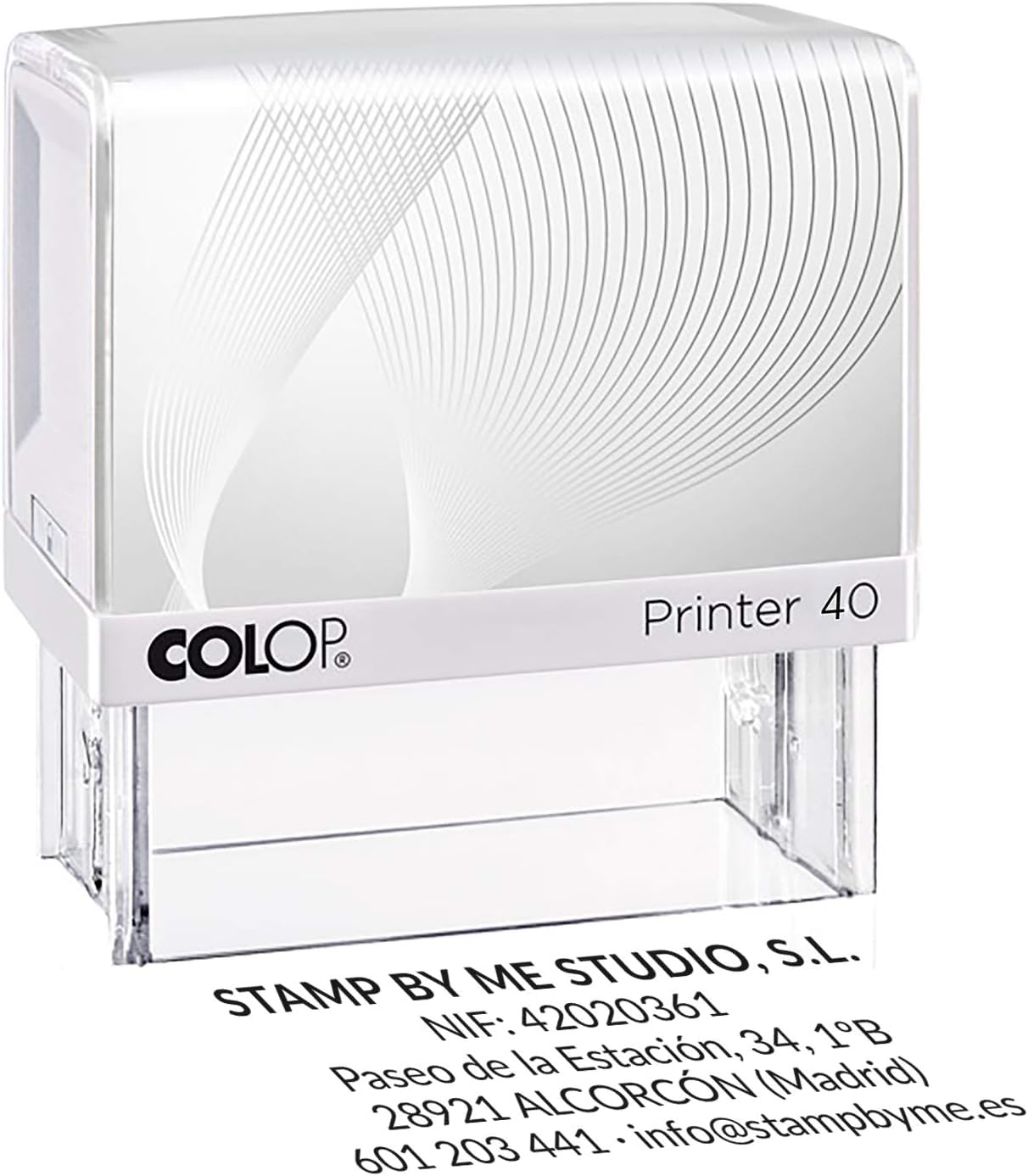 Stamp by Me | Sello de Caucho Personalizado | Título en Negrita + 4 Líneas Cuerpo Regular | Sello Autoenintable Personalizado | Rectangular (47x18mm)