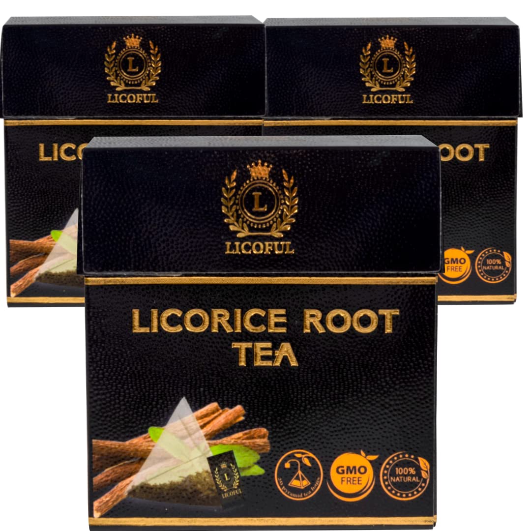 Buy LICOFUL Licorice Root Tea (Pack of 3) Natural Caffeine Free, Non GMO, Sugar Free 60
