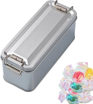 Storage Tinne - Vintage Tin Box 20x15cm, Airtight Kitchen Container, Multipurpose Decorative Container | Dust Proof Seal for Coffee Tea Jewelry Organizer