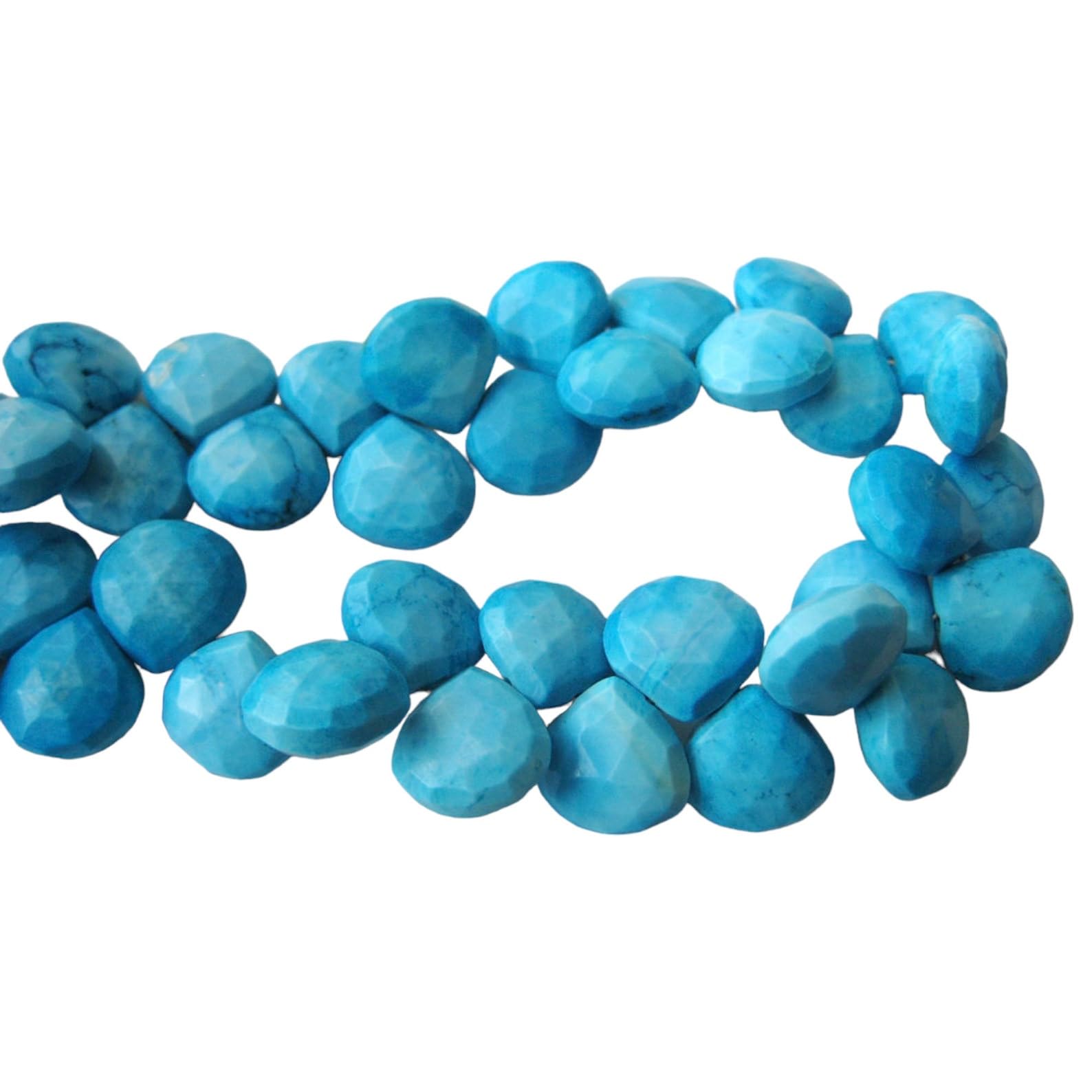 Perles de cœur à facettes turquoise chinoise pour créer vos bijoux d'été personnalisés