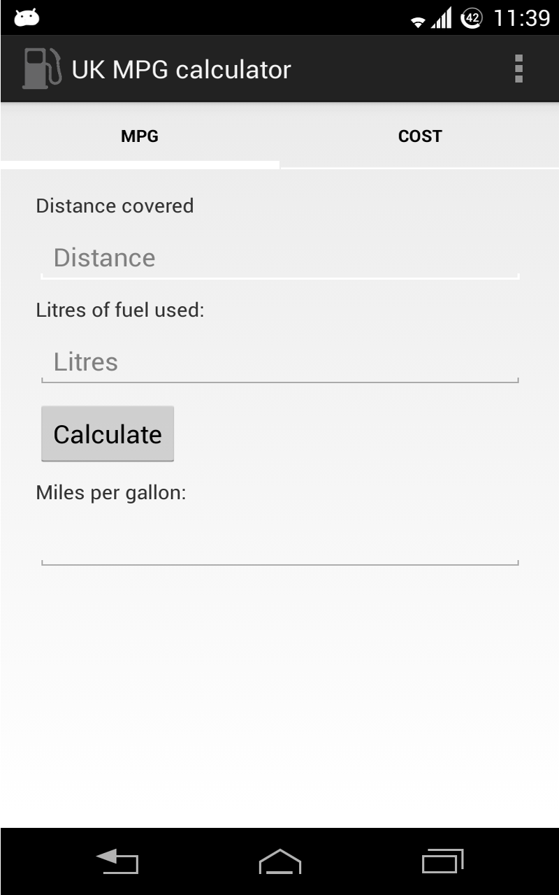 UK MPG Fuel Calculator App on Amazon Appstore