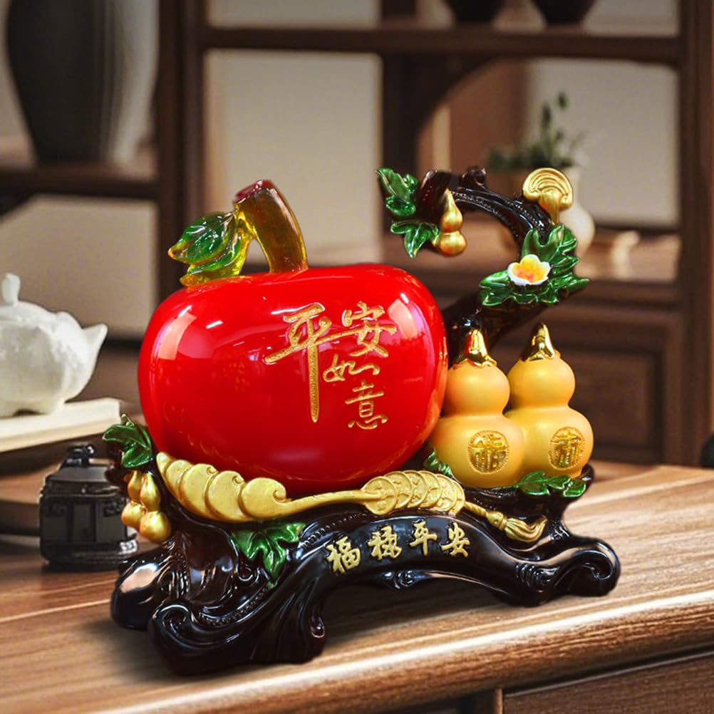 Dekoracyjne Feng Shui Szczęście Art Statua Żywica Ruyi Figurka Stop Ozdoba Retro Artystyczna Dekoracja biurka w domu Wyjątkowe szczegółowe rzemiosło Dekoracyjne Feng Shui,Red