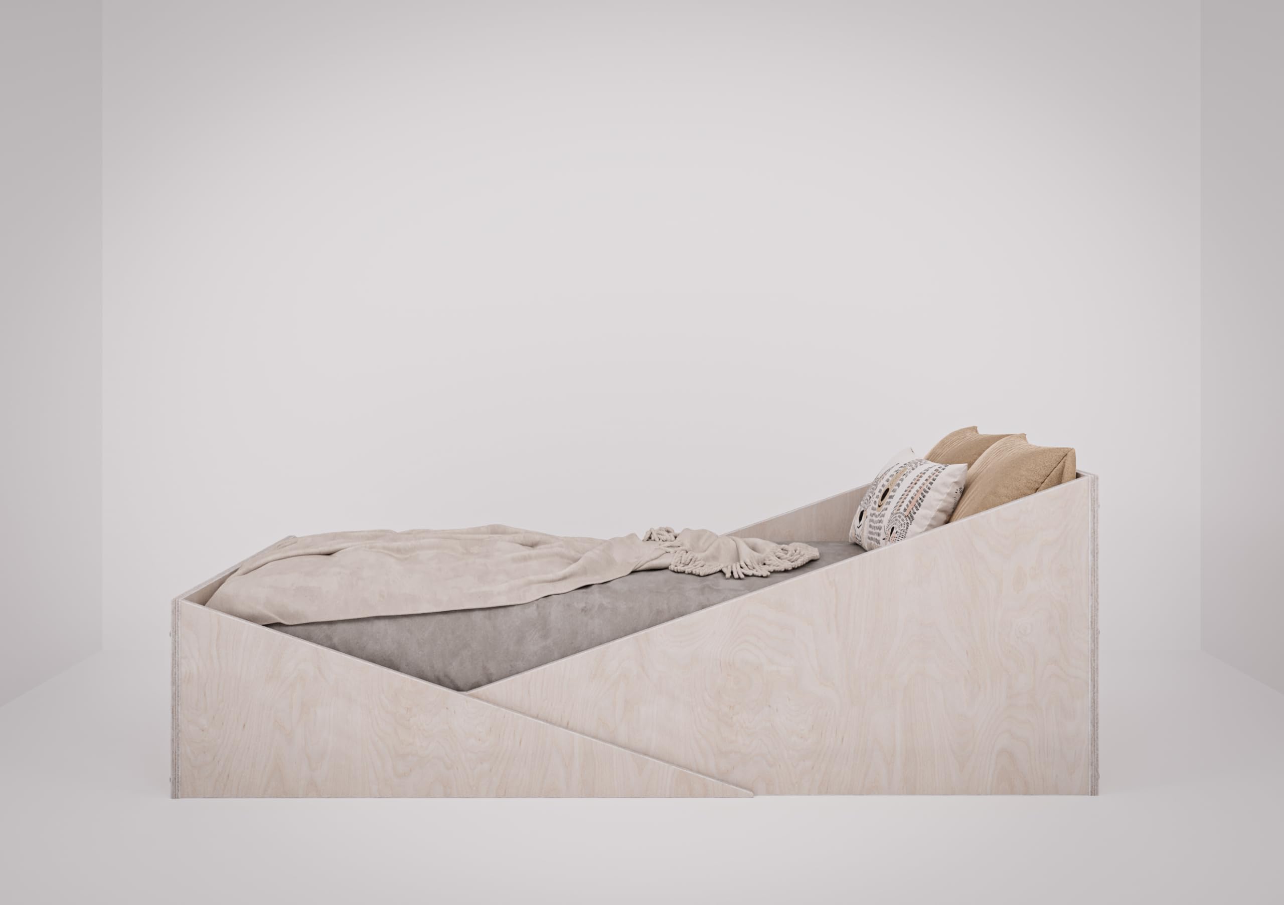OSONO | ATRI Łóżko dziecięce 80x160 cm z naturalnego drewna | Łóżko podłogowe Montessori ze stelażem i barierką ochronną | Nowoczesny skandynawski design dla dzieci