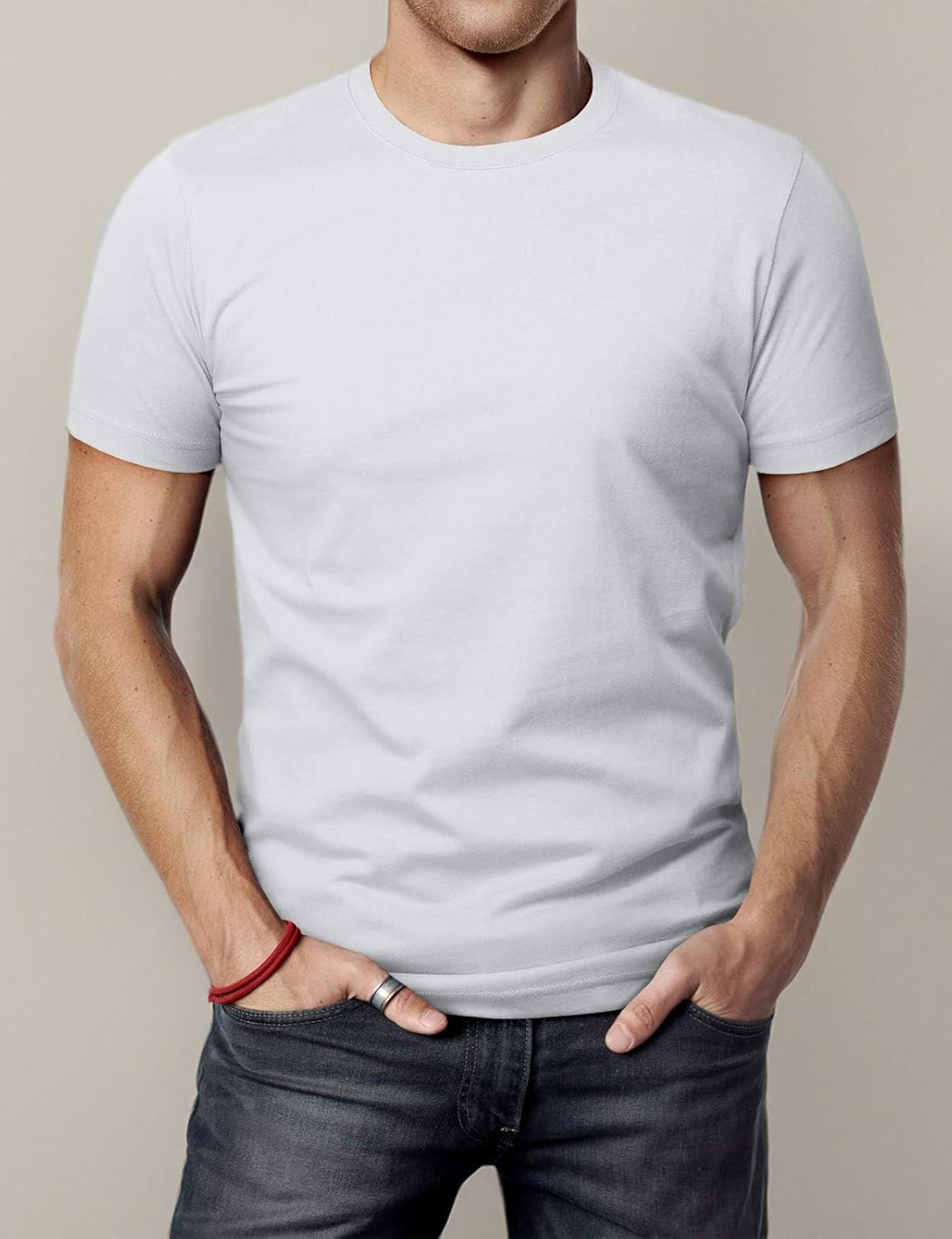 H2H Mens Casual Slim Fit Short Sleeve T-Shirts Soft Lightweight V-Neck/Crew-Neck Size XS to 3XL - Image 8