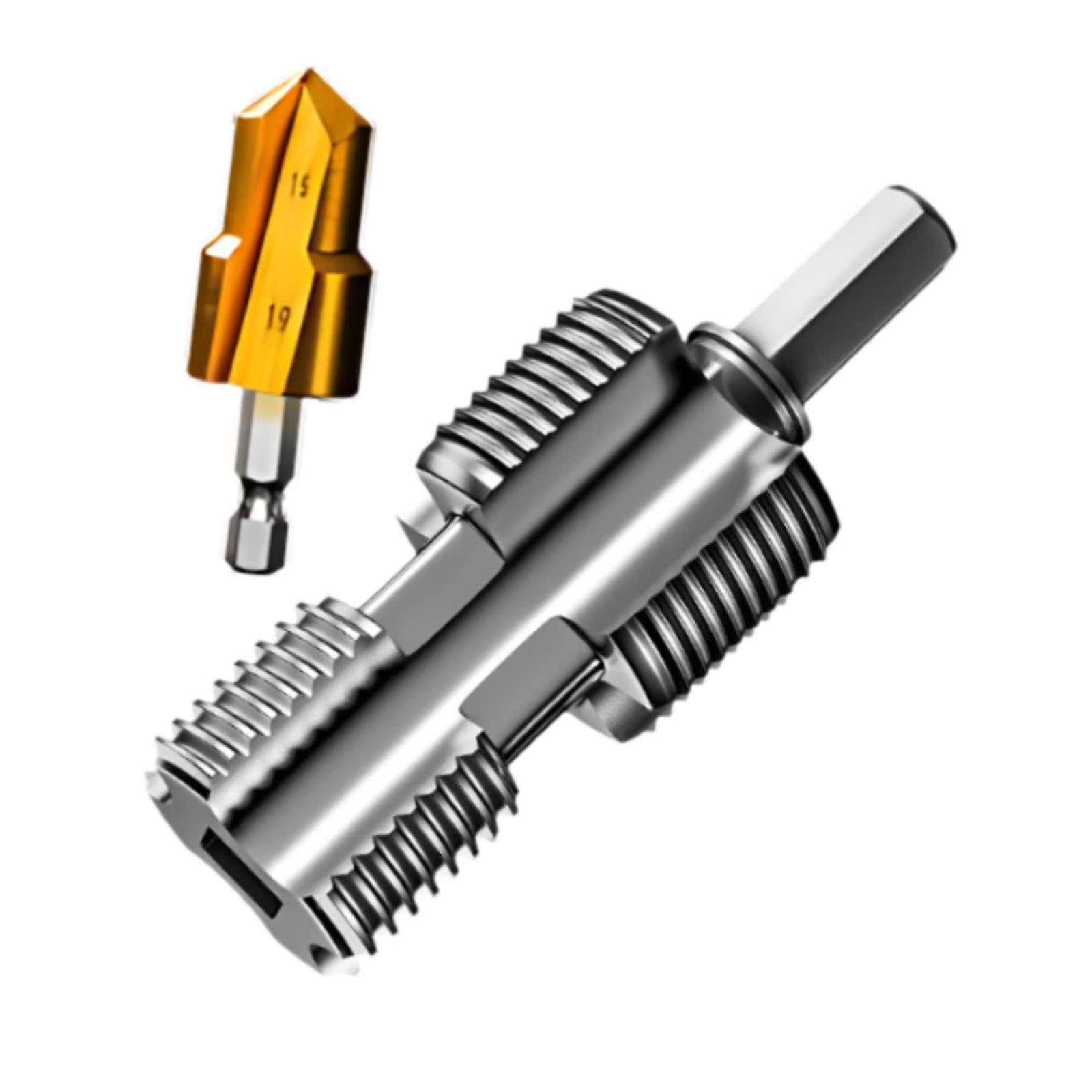 Pixzcsa With Hole Drill Pvc Thread Maker Tool Sturdy Hardware Suitable For Various Plumbing Applications And Maintenance Tasks Pvc Pipe Threader Kit Internal 4 Point And 6,