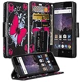 Cover Compatible for ZTE Tempo Case, ZTE Majesty Pro Z799VL Case, SOGA® [Pocketbook Series] Leather Magnetic Flip Design Wallet Case for ZTE Tempo (N9131) - Pink Butterfly