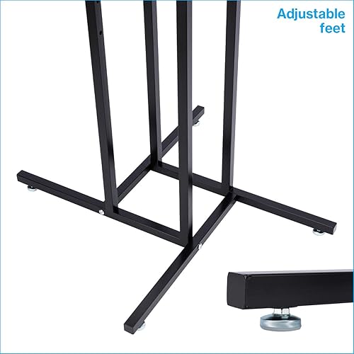 Miniatura 3 de SSWBasics Black 4 Way Adjustable Clothing Rack with Slanted Arms - Retail Clothing Rack Display - Adjustable Height Arms from 48" to 72" Perfect for