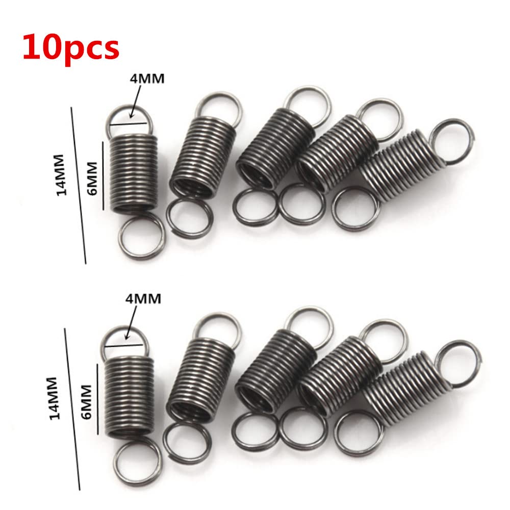 10pcs 14mm Draw to 30mm Stainless Steel Small Tension Spring with Hook for Tensile DIY