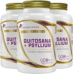 KIT 3X Quitosana com Psyllium 60 cápsulas - Flora Nativa