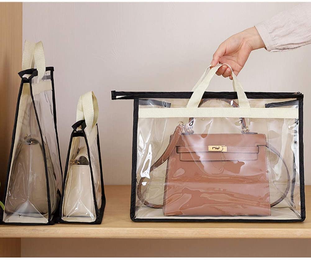 Rangement de Sac à Main, Sac de Rangement pour Organisateur de Sac à Main Sac de Rangement Transparent Anti-Poussière pour Sac à Main pour Placard Suspendu avec Fermeture à Glissière(Paquet de 5)