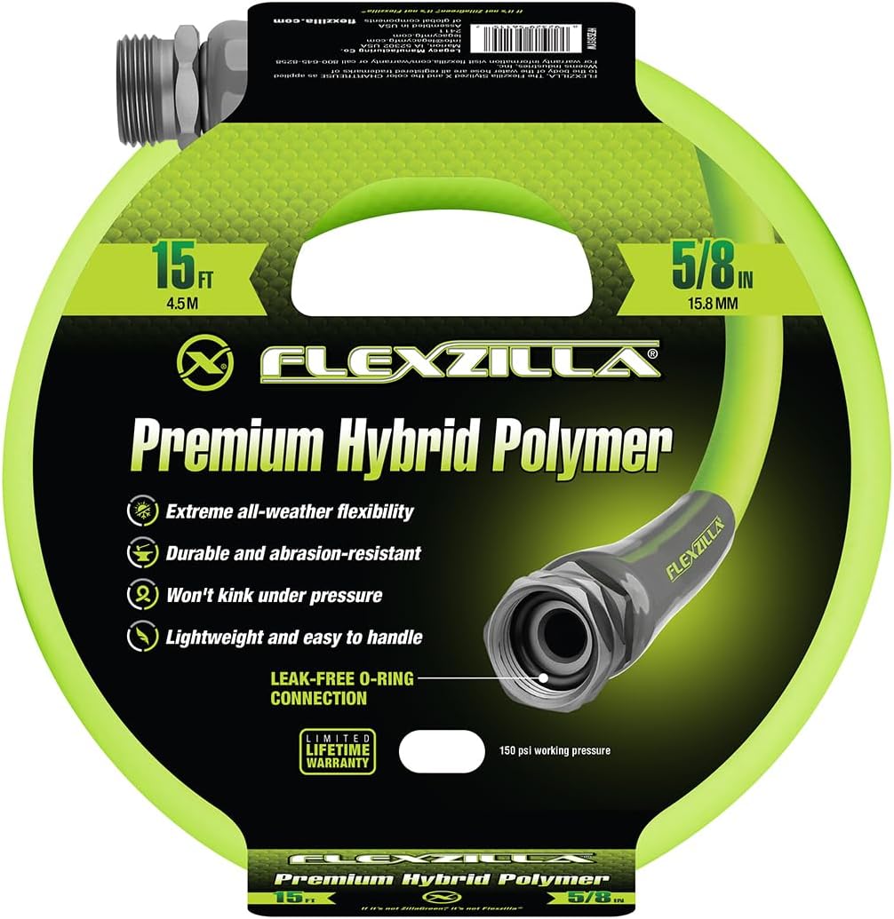 Legacy Manufacturing Flexzilla Garden Hose 5/8 Inch x 15 Feet 3/4 inch - 11 1/2 GHT - Thumbnail 4
