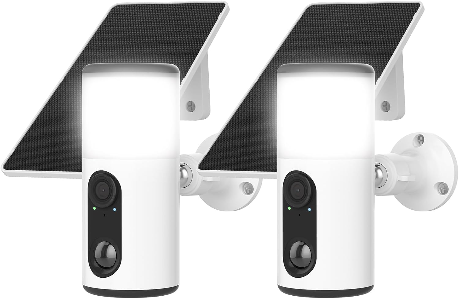 Floodlight Digital camera with Photo voltaic Panel, 4MP Battery Powered Safety Cameras for Dwelling Safety, 2 Means Audio, PIR Movement Sensor, 2.4G/5G Twin Band WiFi, SD/Cloud Storage(2 Pack)