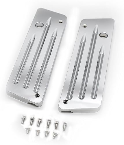 -Cubiertas de cierre de alforja de palanquilla de aluminio cromado con corte mecanizado CNC compatibles con modelos Touring H-D FLH FLT 1993-2013