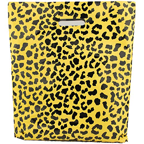 Merchandise Bags 15x18-100 Pack - Wild Cheetah - Glossy Retail Bags - Shopping Bags for Boutique - Boutique Bags - Plastic Shopping Bags