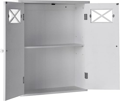 Miniatura 6 de Elegant Home Fashions Dawson Collection clóset de pared con estantes, color blanco Blanco,Gris,Espresso oscuro,Espresso,Blanco y