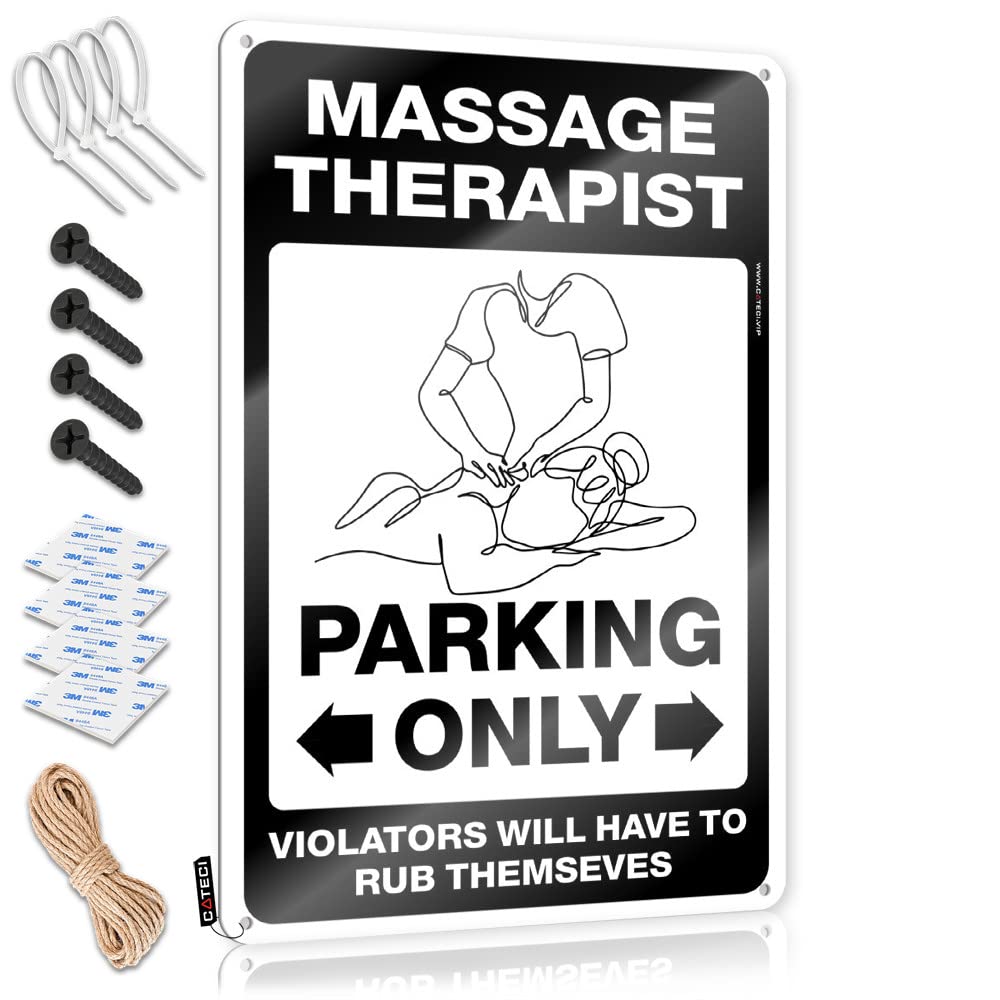 Krazmurongd One Color Metal Signs Funny Massage Therapist Parking Only Tin Sign Funny Tin Signs Vintage Outdoor Bar Signs