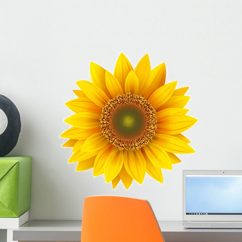 WallmonkeysFOT-33882792-18 WM241607 Sunflower Isolated Peel and Stick Wall Decals, 18" H x 18" W-Small