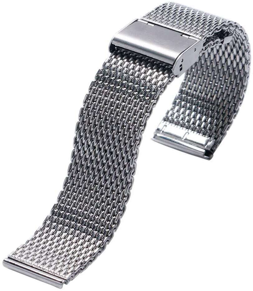Bracelet en maille d'acier inoxydable pour montre 22mm look quotidien chic