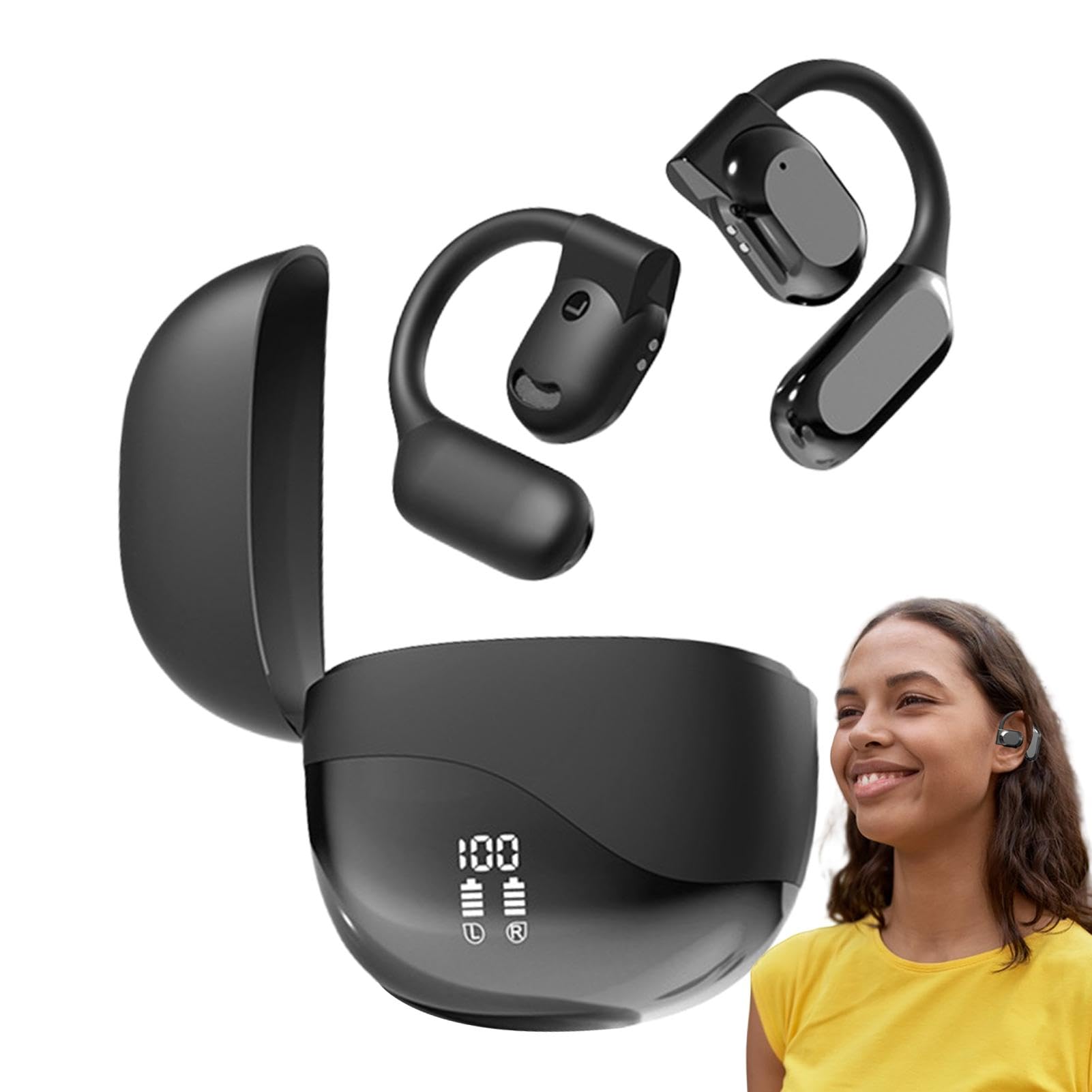 Cuffie a conduzione ossea | Cancellare le cuffie di chiamata | Auricolari wireless per tablet | Auricolari per l'apprendimento, auricolari a riduzione del rumore 6x6 cm/2,36x2,36 pollici per appre