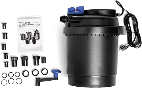 Miniatura 4 de Grech CPF-2500 Filtro de presión biológico para estanques UVC 13 vatios hasta 1600 galones con bomba de fuente de 720 GPH
