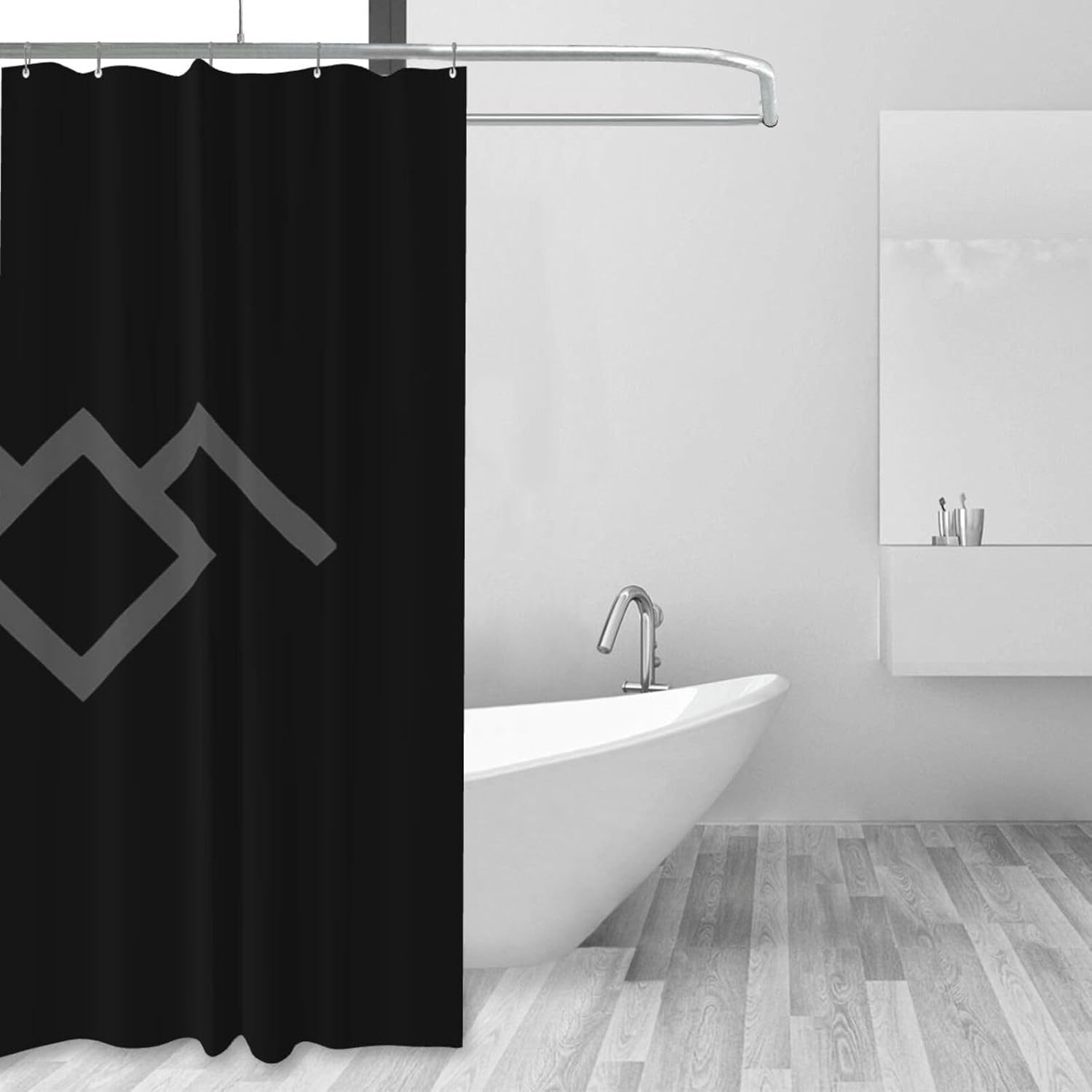 Twin Peaks Owl Cave Symbol Bathroom Fabric Shower Curtain with 12 Buckles and Hooks, 60x72 Inches Used for Bathroom