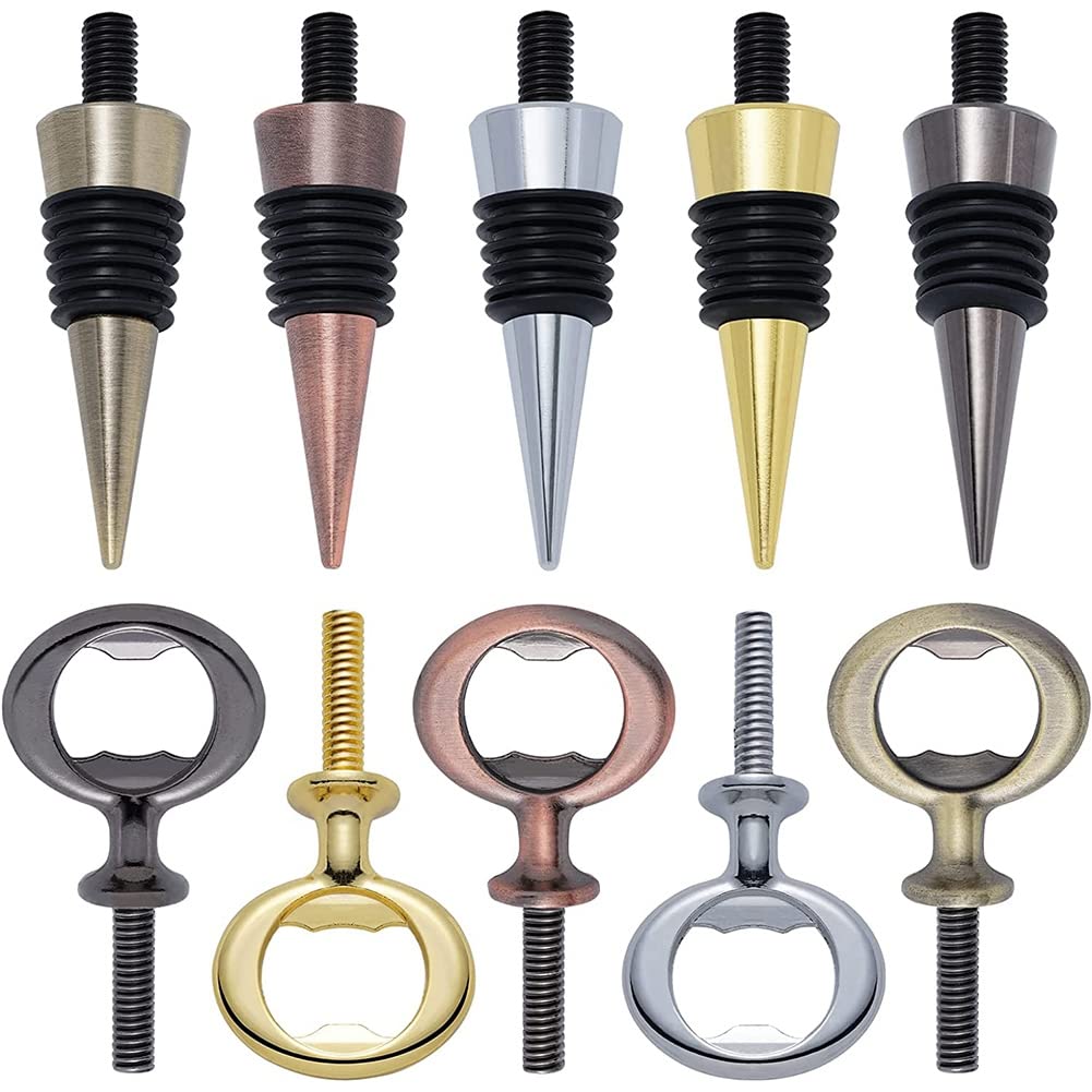 CTRLZS 10 Pcs Metal Bottle Opener & Wine Stopper Blank Stainless Steel Flat Bottle Opener Inserts Kit Beer Opener Hardware