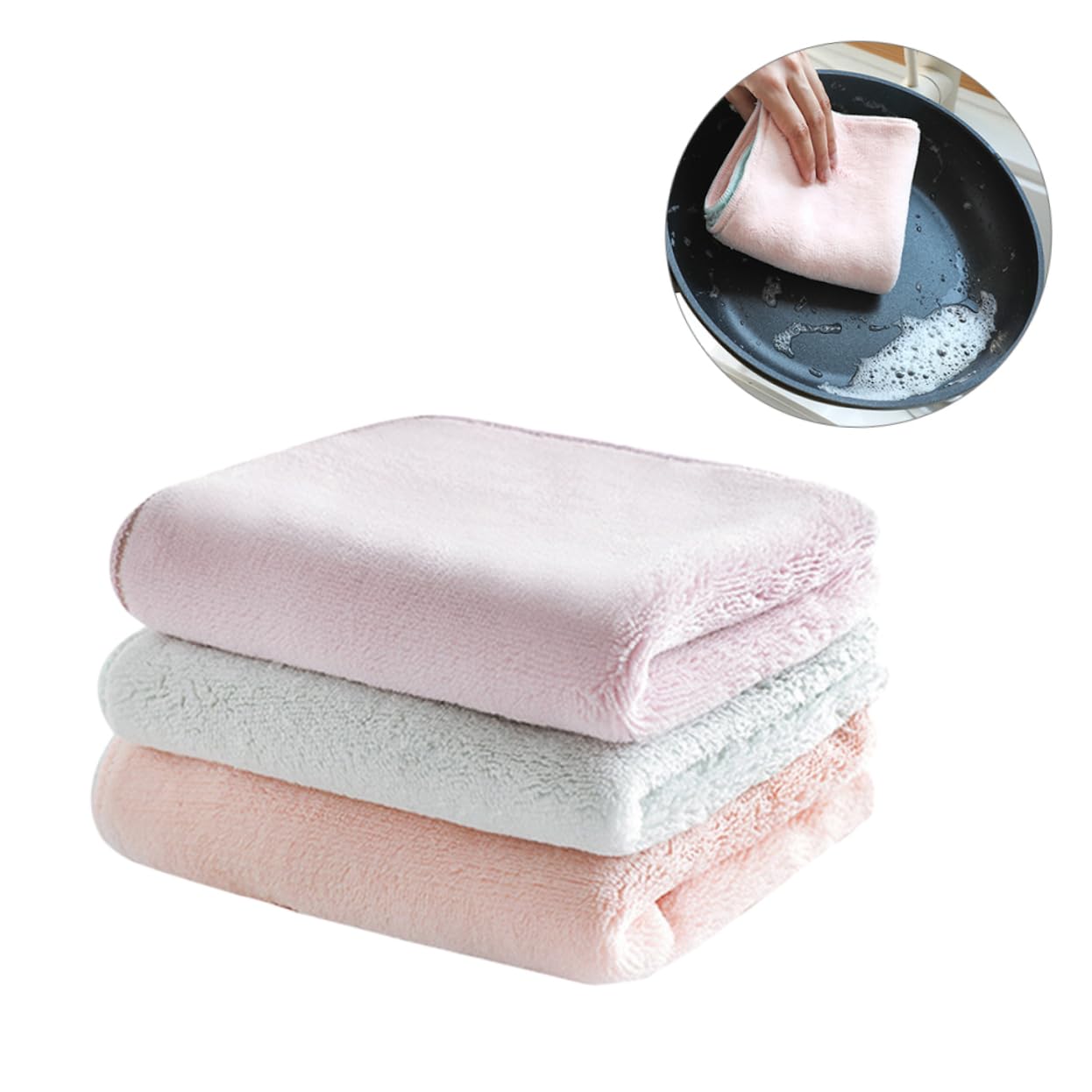 SOLUSTRE 9 Uds Paños De Cocina Absorbentes Paño De Cocina De Microfibra para Cocina Paño De Cocina De Color Sólido Paño De Cocina Sin Pelusa para Lavar Ropa