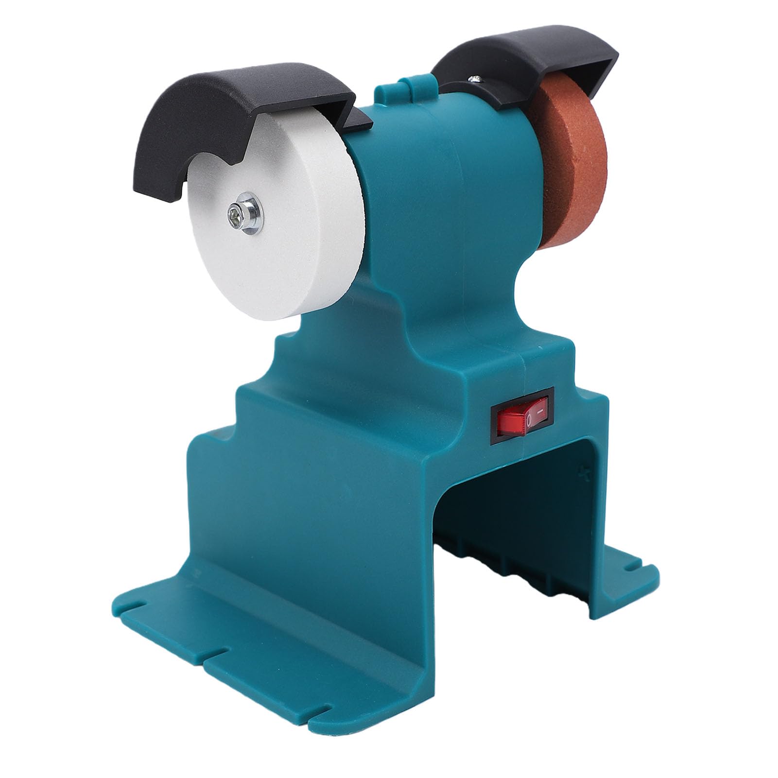 Eujgoov Mini Amoladora de Banco Inalámbrica 200W 7000rpm con 2 Baterías de 4Ah y Herrajes de Montaje para Batería 18V-21V, Esmerilado y Pulido (Enchufe de la UE 100-240V)