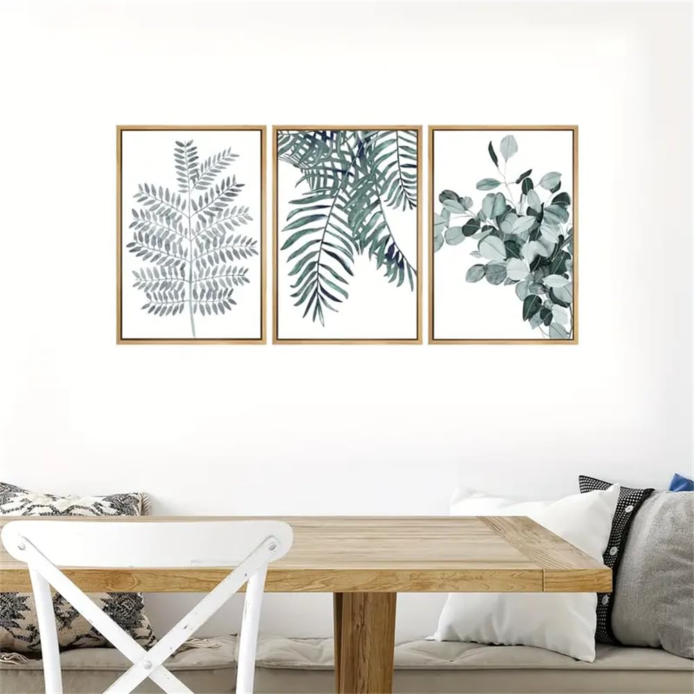 Affiches Botaniques-Ensemble de Tableaux sur Toile Imprimés Aquarelle de Forêt Plantes et Illustrations Florales Style Moderne et Chic Idéal le Salon la Chambre Ou le Bureau-60*80cm*3PCS (Non encadré)