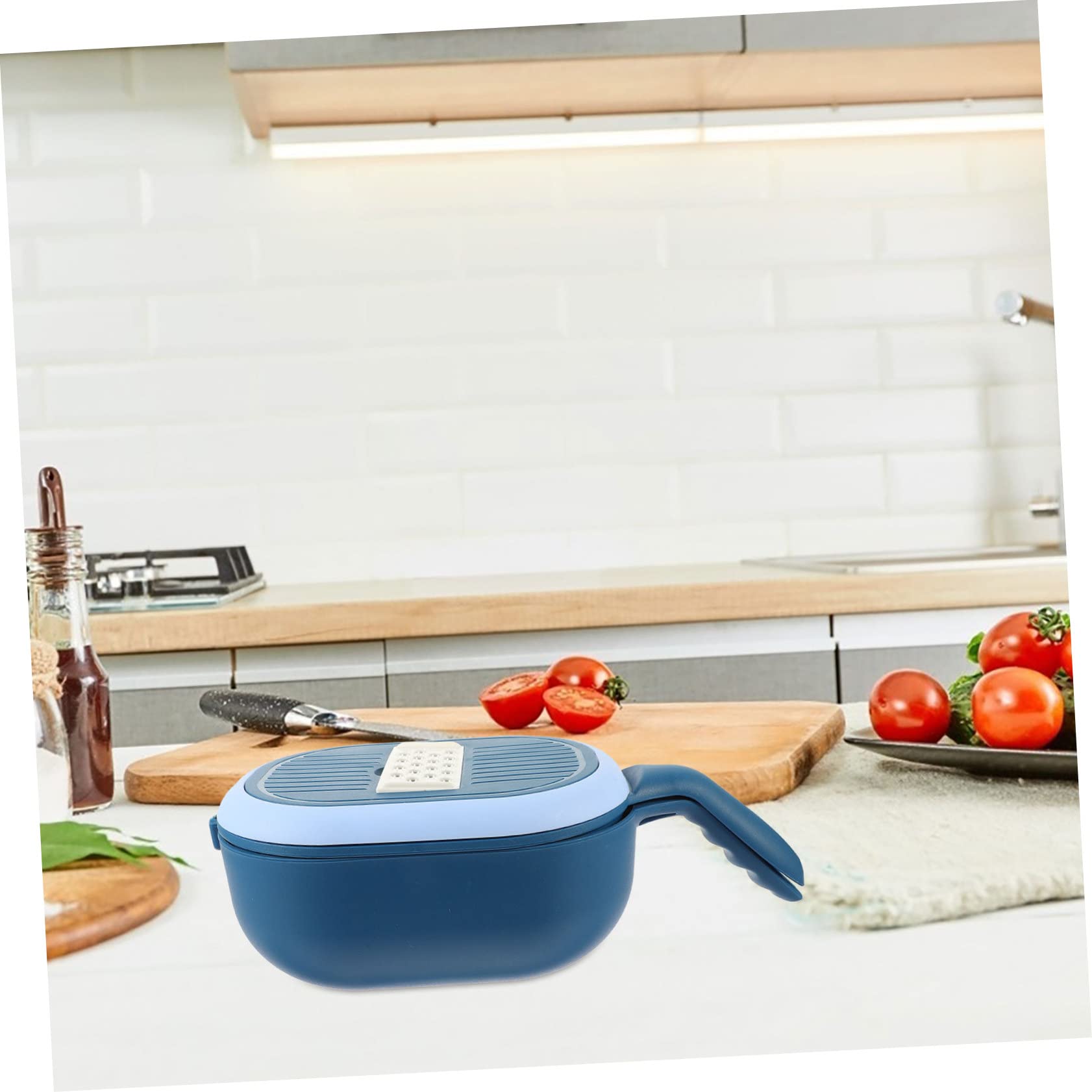 Cortador de Verduras Manual con Cesta de Drenaje, Pp y Acero Inoxidable, Preparación Rápida para Cocina y Ensaladas