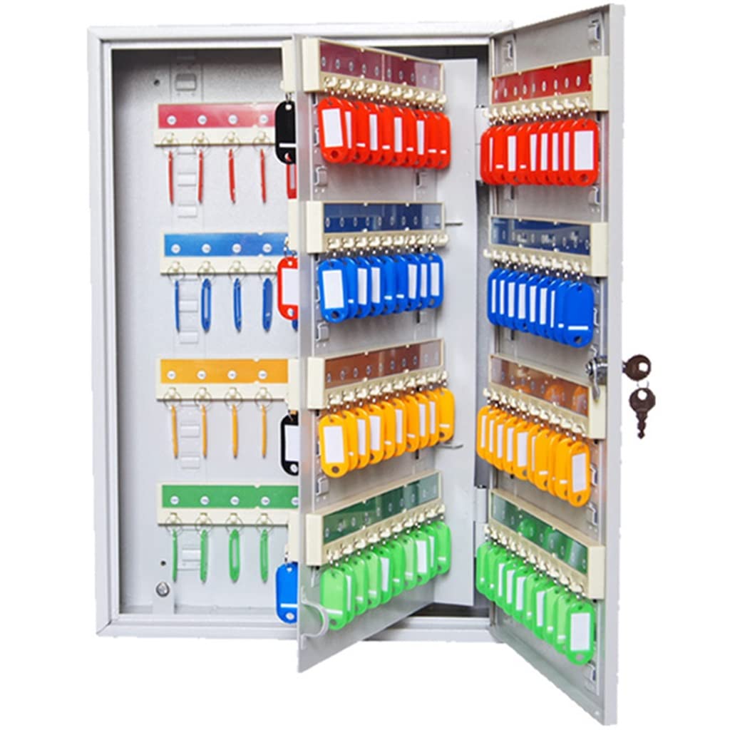 Kfgisd Off White Organizer 160/240/320-Keys Super Large Capacity Key Cabinet, Factory Wall-Mounted Key Security Box ，Key Box(160 Keys)