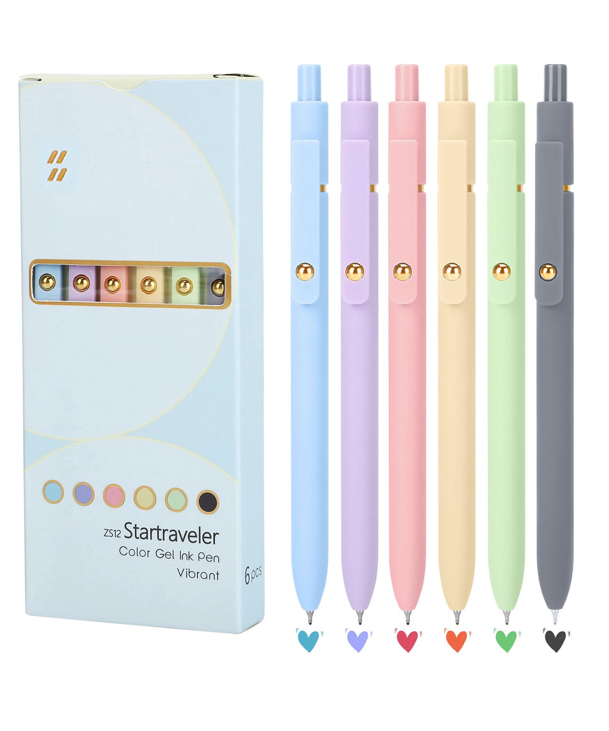 FIOVER Colorful Gel Pens,6Pcs 0.7mm Multi-Colored Pens for Journaling | Smooth Writing Co…