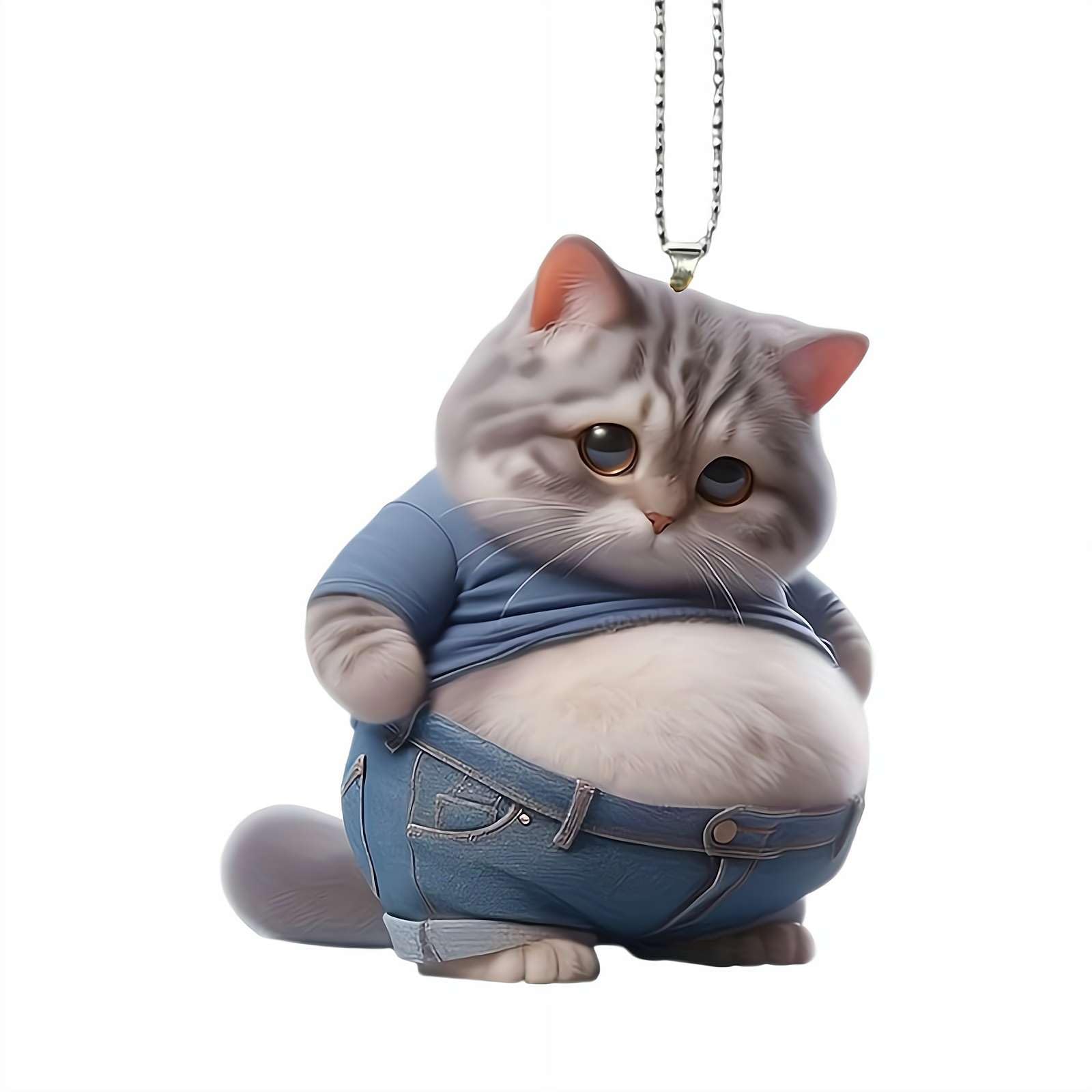 Amazon.co.jp: デブ 犬 猫 マスコット キーホルダー ボールチェーン 腹
