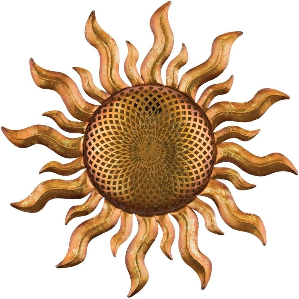 Regal Art & Gift Large Metal Sun Wall Decor, Indoor & Outdoor Sunburst Art