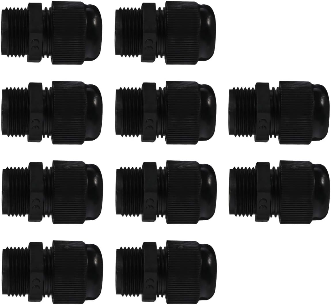 Sturdy Cable Connector Nylon Cable Gland Joint 50Pcs Black